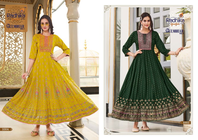 Gulmohar Vol 1 By Radhika Long Anarkali Kurtis Catalog